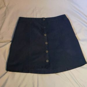 Hollister Navy Button Skirt